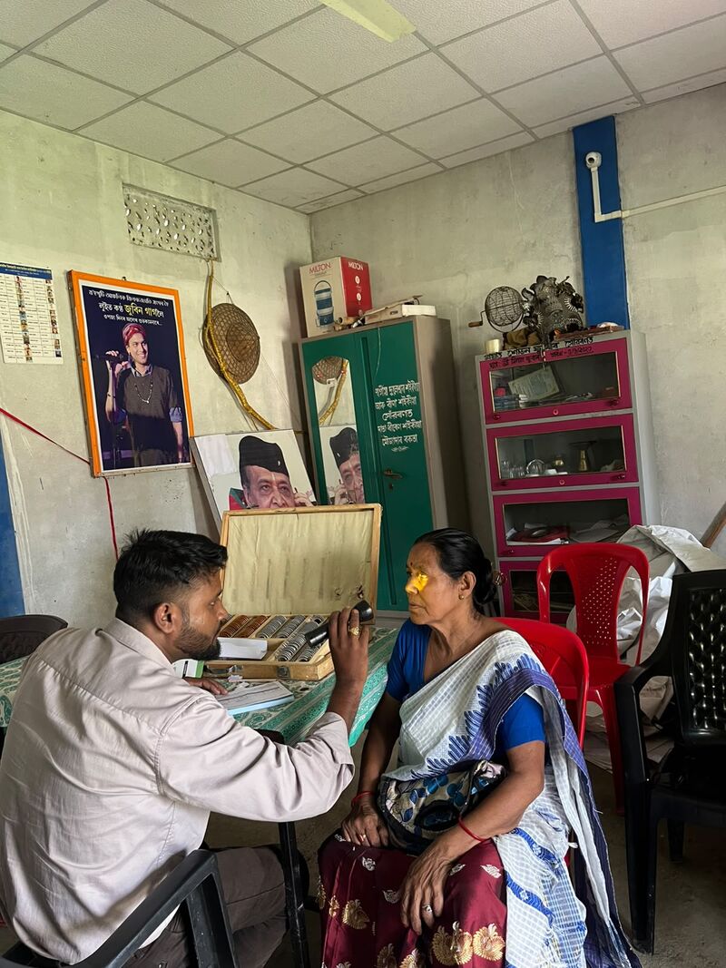 Eye screening at the camp