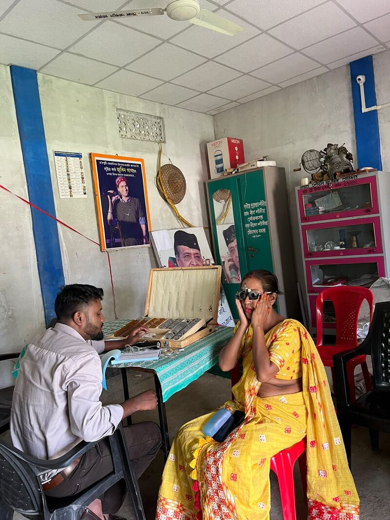 Eye screening at the camp