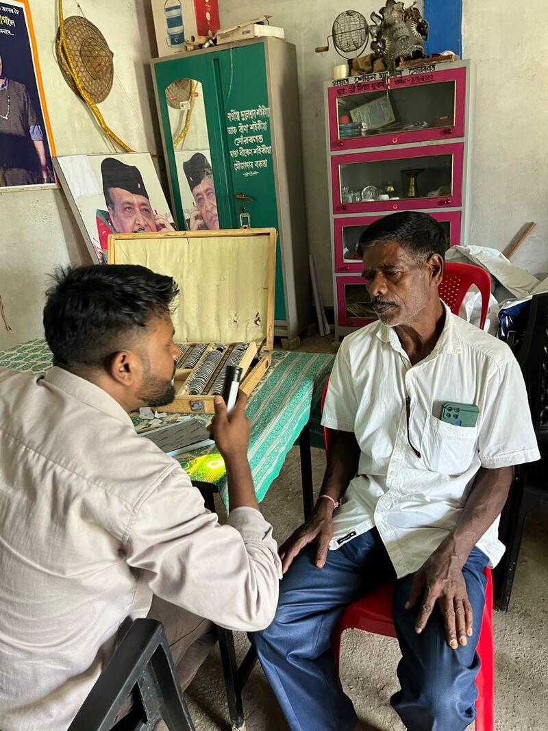 Eye screening at the camp