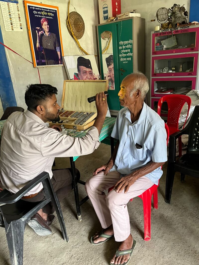 Eye screening at the camp