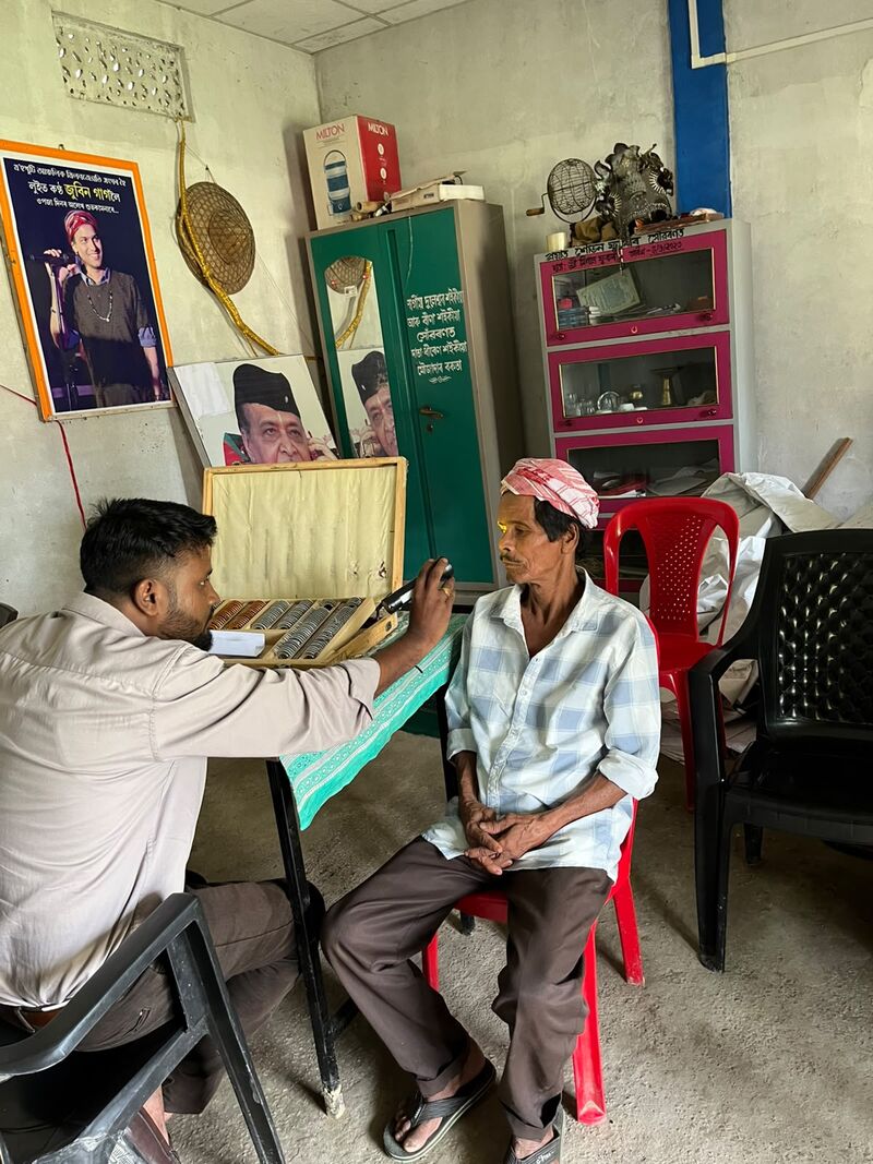 Eye screening at the camp